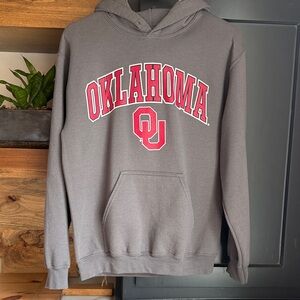 Fanatics Gray and Red Oklahoma Hoodie OU men’s small